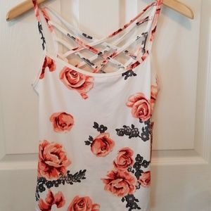 Crisscross back floral tank by Hot Kiss